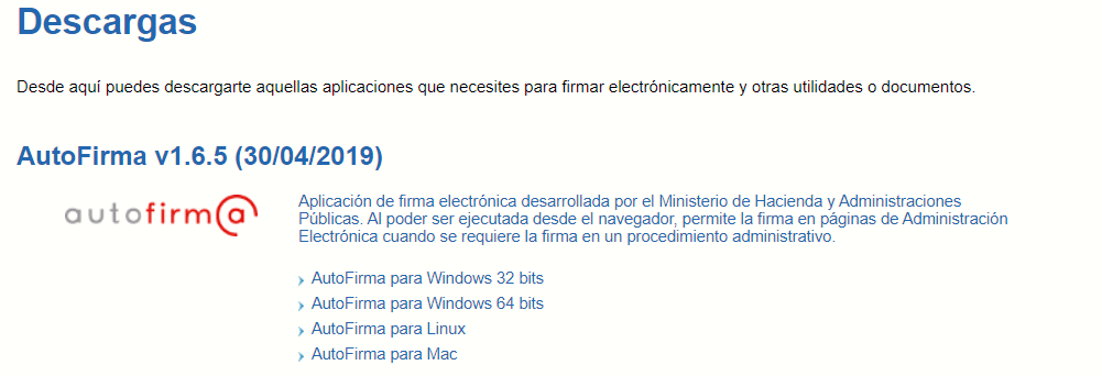 Descargar e instalar autofirma correctamente